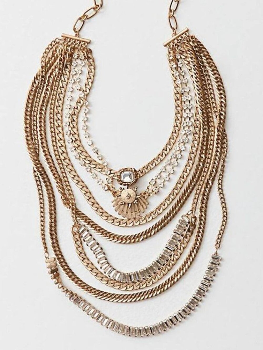 FREE PEOPLE The Pistols Gold Layered Necklace NWT 🔥 RARE 🔥